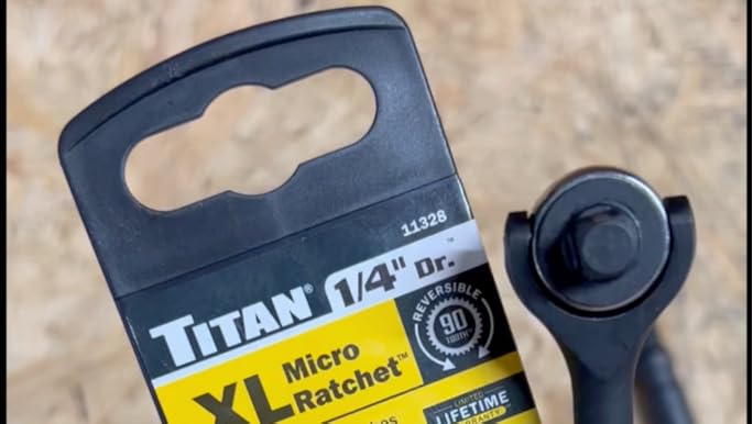 Titan 11328 1/4-Inch Drive x 7-Inch 90-Tooth Swivel Head